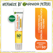 Garnier C Vitamini Parlak Günlük UV Korumalı Güneş Yüz Kremi Görünmez Doku SPF50+ 40ml