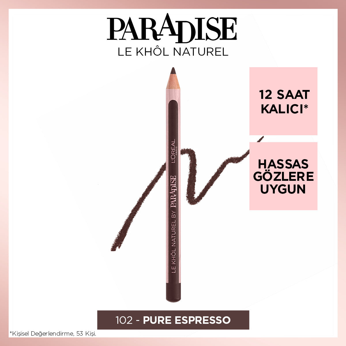 Kahverengi Göz Kalemi - L'Oréal Paris Paradise Le Khol Göz Kalemi 102 Pure Espresso