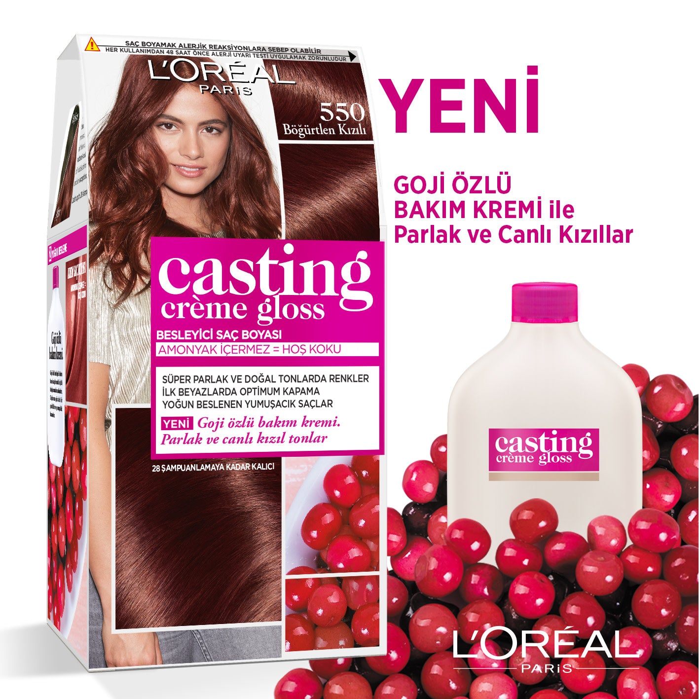 L'Oréal Paris Casting Crème Gloss Saç Boyası - 550 Böğürtlen Kızılı