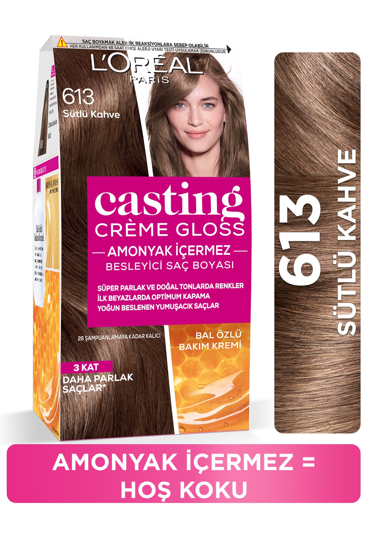 L'Oréal Paris Casting Crème Gloss Saç Boyası - 613 Sütlü Kahve