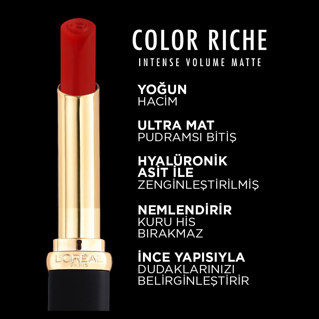 L'Oréal Paris Color Riche Intense Volume Matte Ruj -  300 Rouge Confident