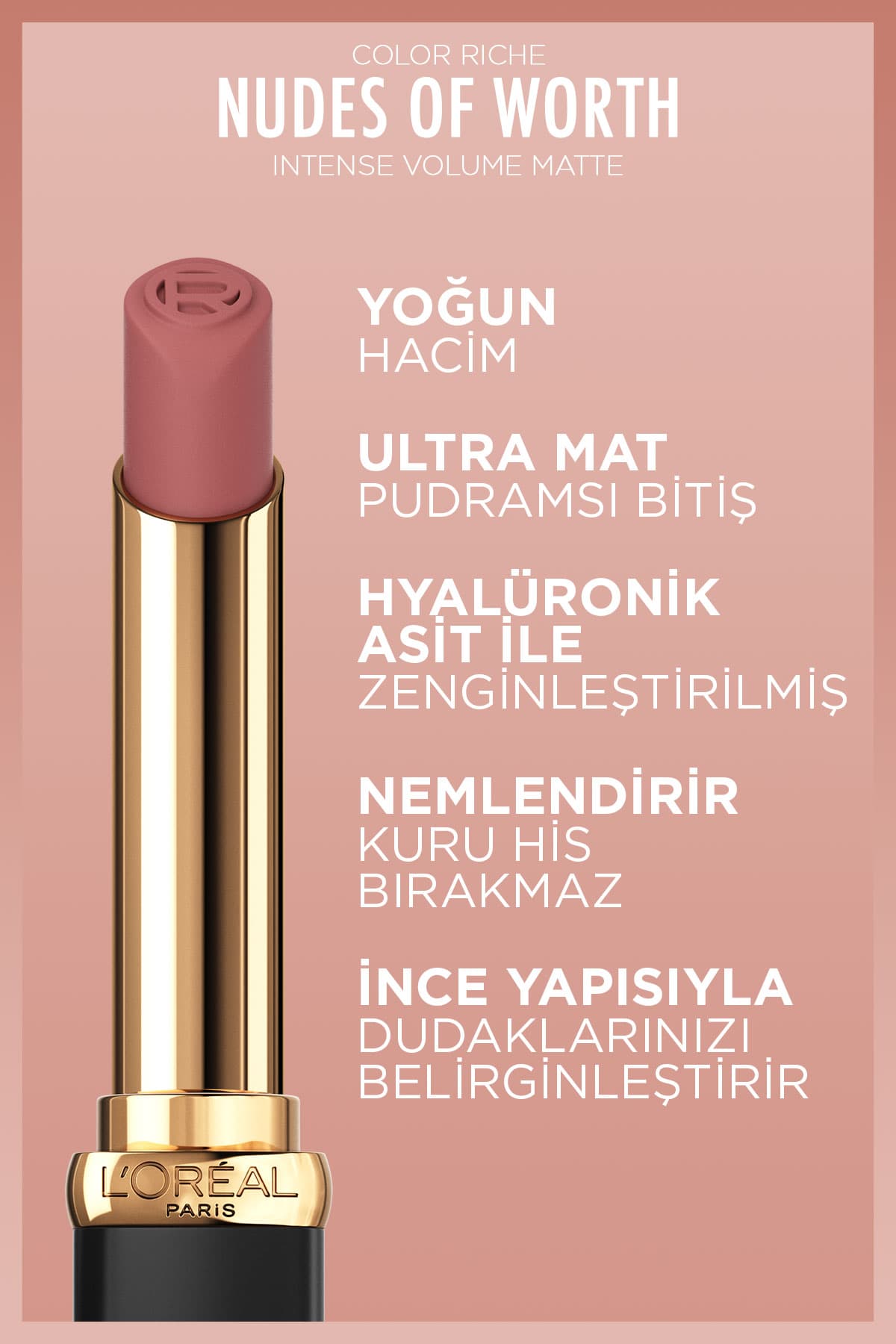 L'Oréal Paris Color Riche Intense Volume Matte Ruj -  505 Nude Resilient