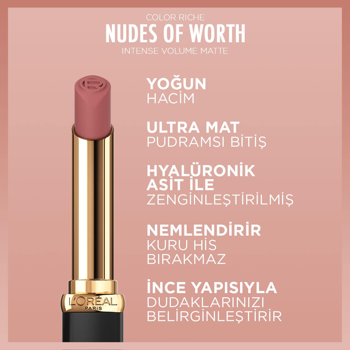 L'Oréal Paris Color Riche Intense Volume Matte Ruj -  505 Nude Resilient