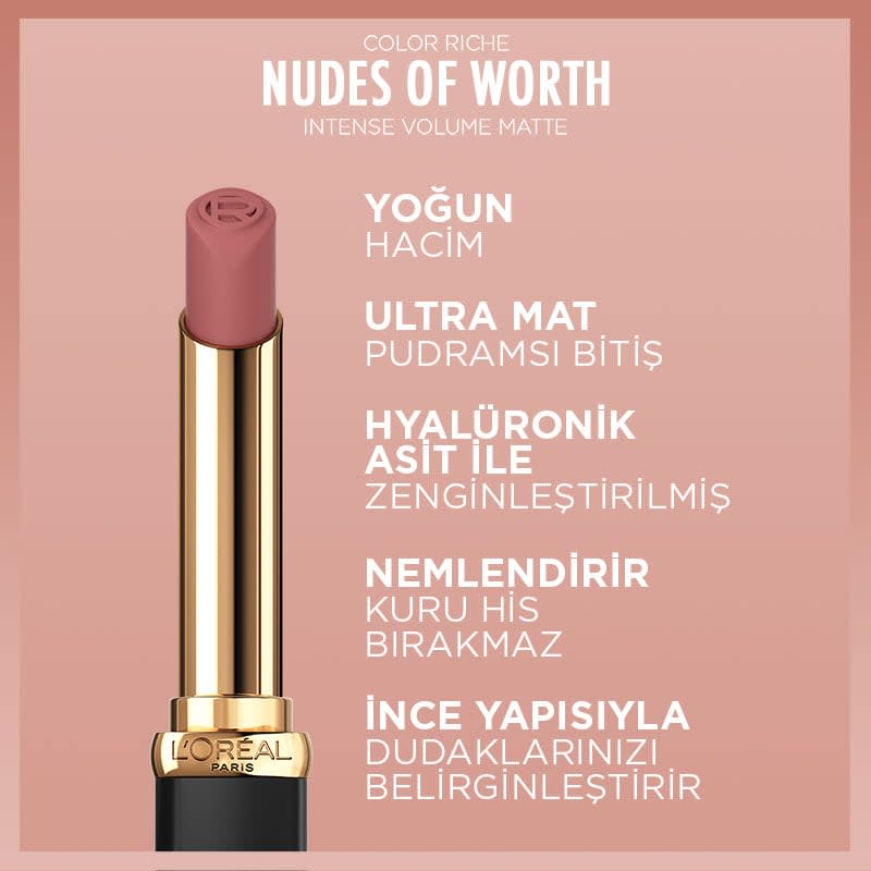L'Oréal Paris Color Riche Intense Volume Matte Ruj -  520 Nude Defiant