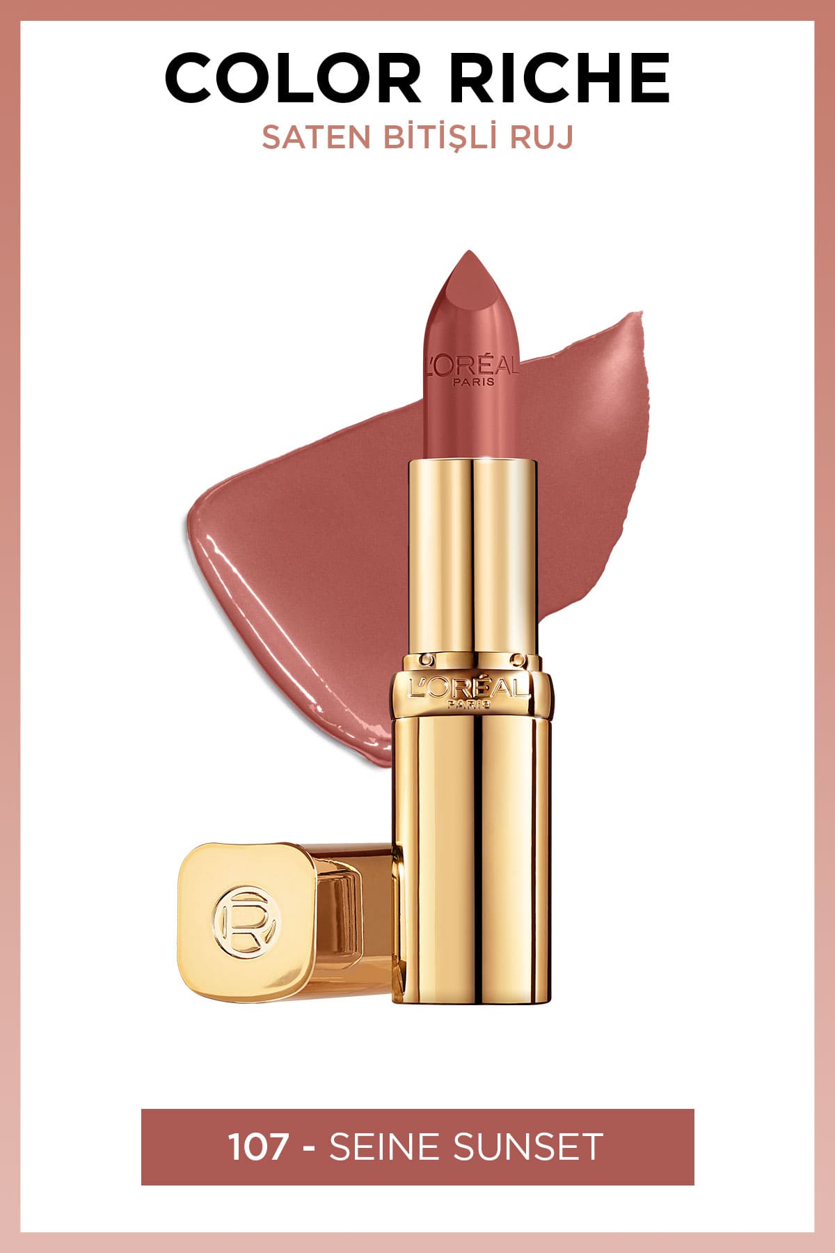 L'Oréal Paris Color Riche Saten Bitişli Ruj - 107 Seine Sunset