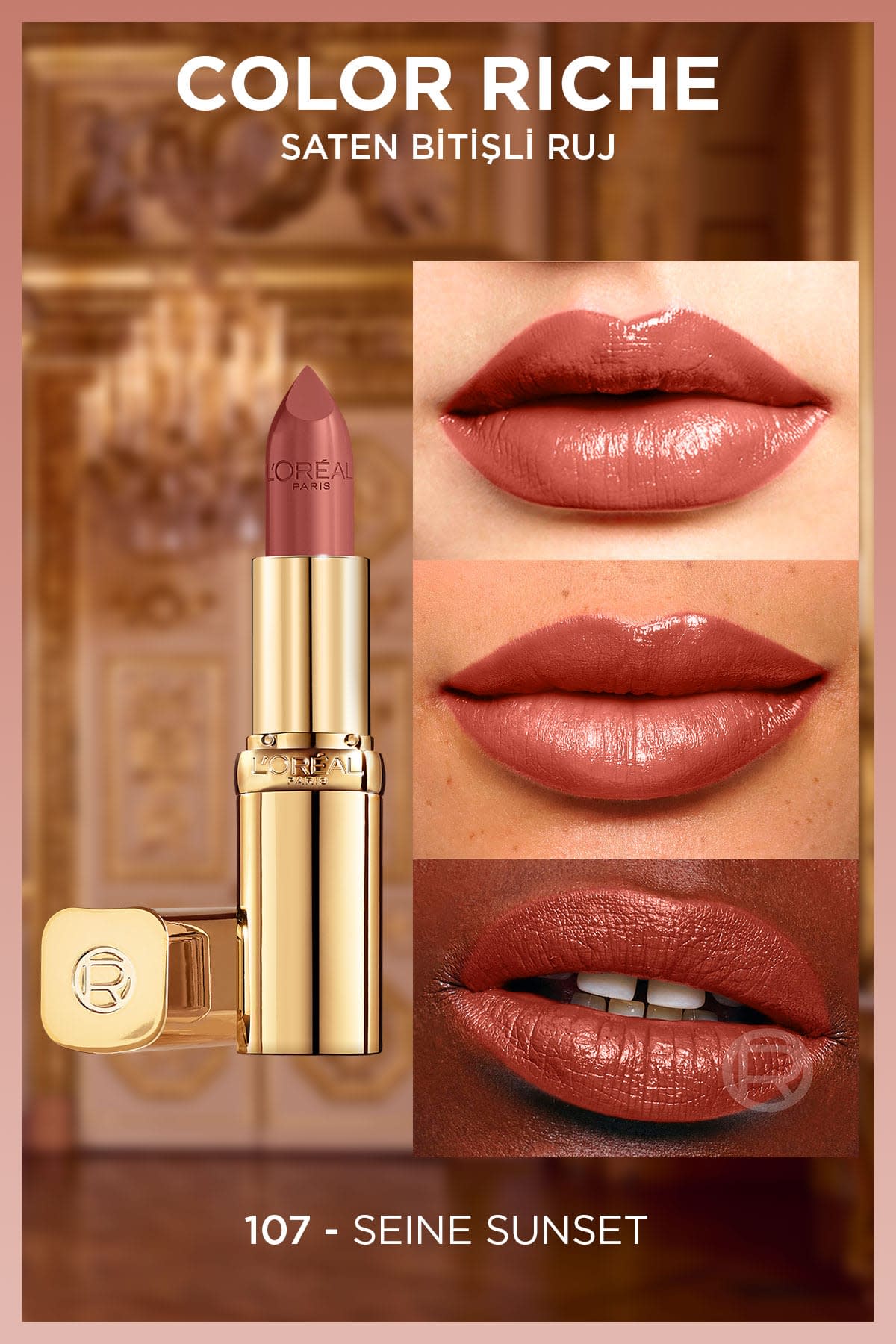 L'Oréal Paris Color Riche Saten Bitişli Ruj - 107 Seine Sunset