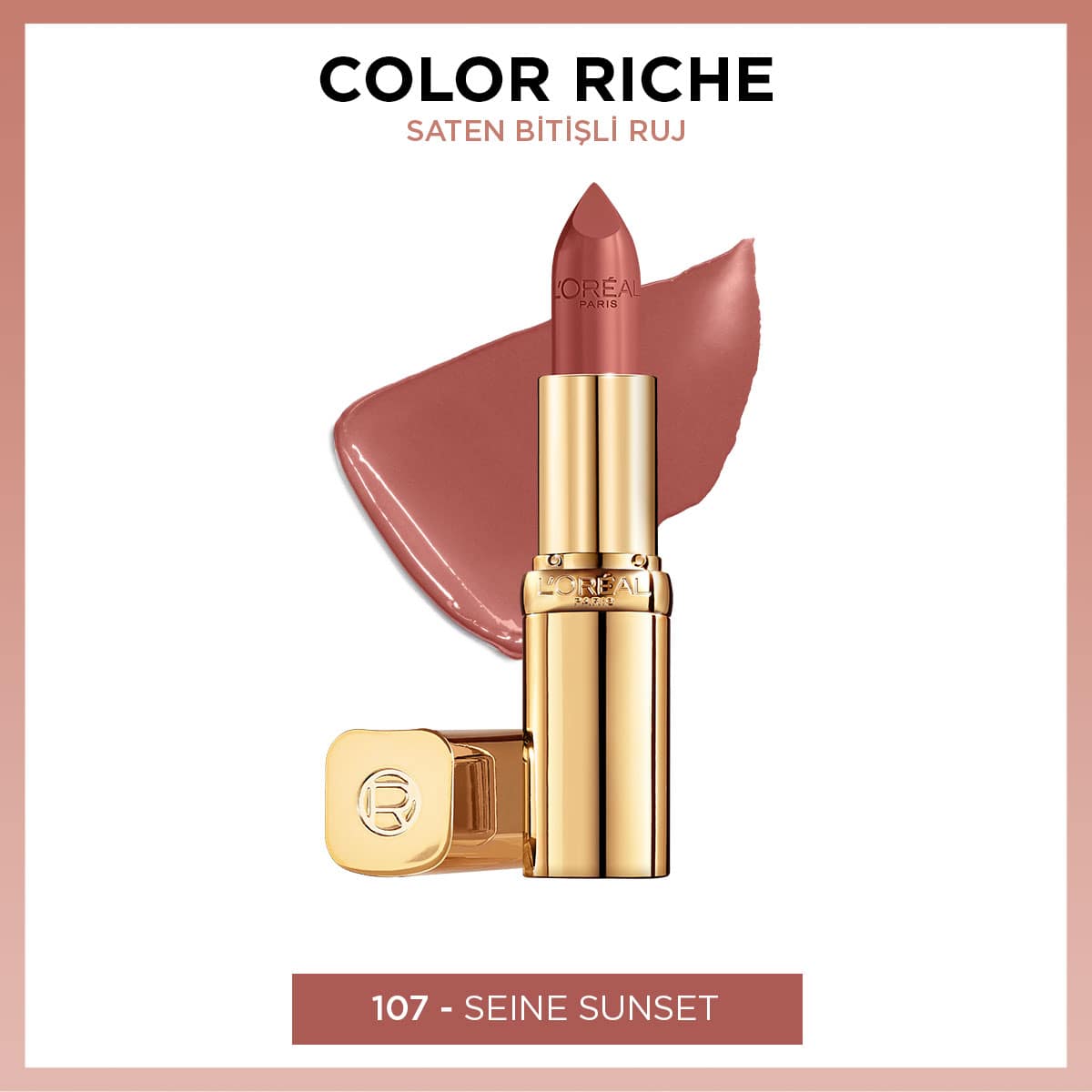 L'Oréal Paris Color Riche Saten Bitişli Ruj - 107 Seine Sunset