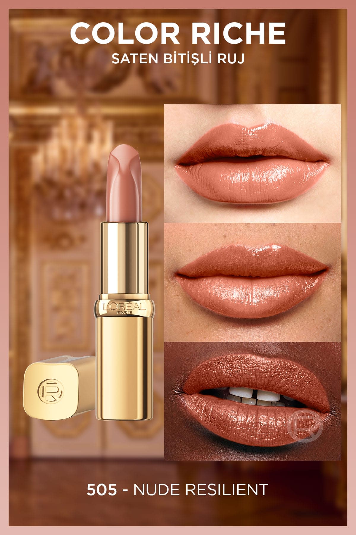 L'Oréal Paris Color Riche Saten Bitişli Ruj - 505 Nude Resilient