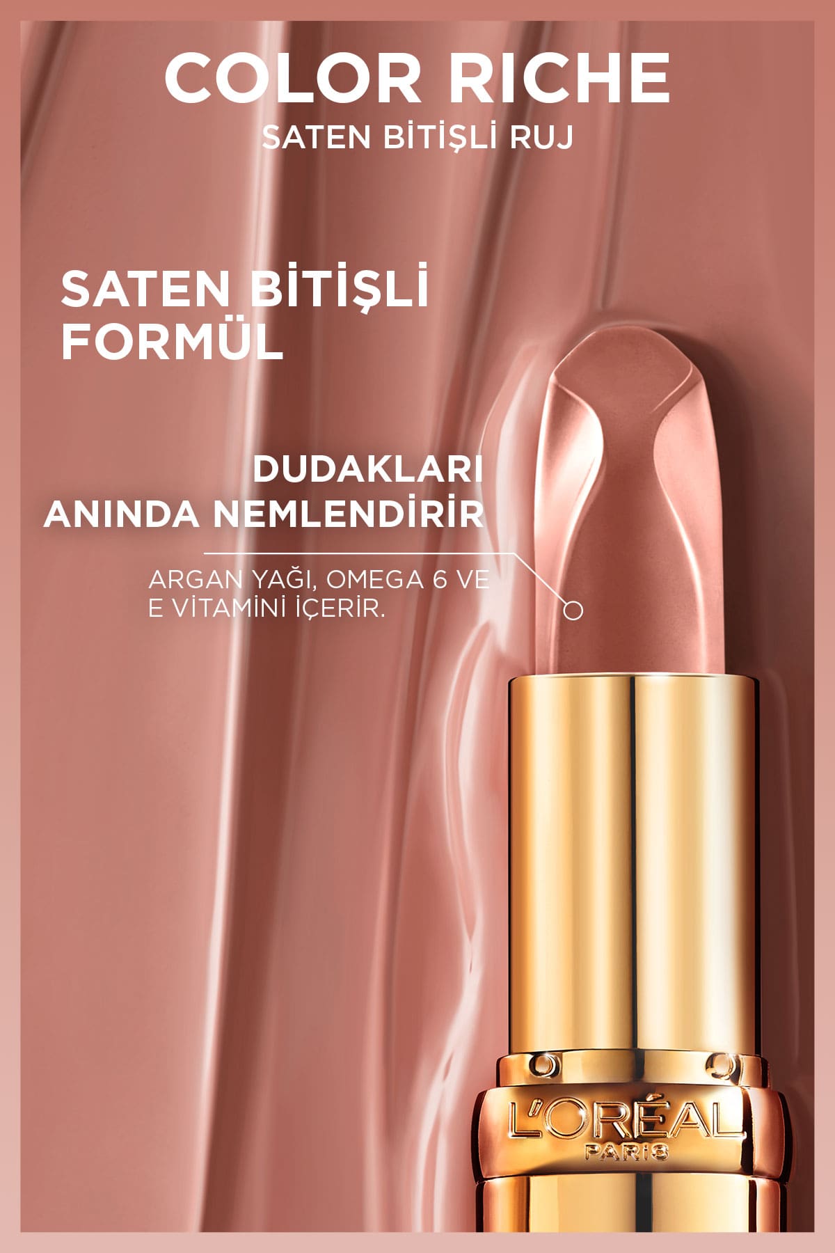 L'Oréal Paris Color Riche Saten Bitişli Ruj - 505 Nude Resilient