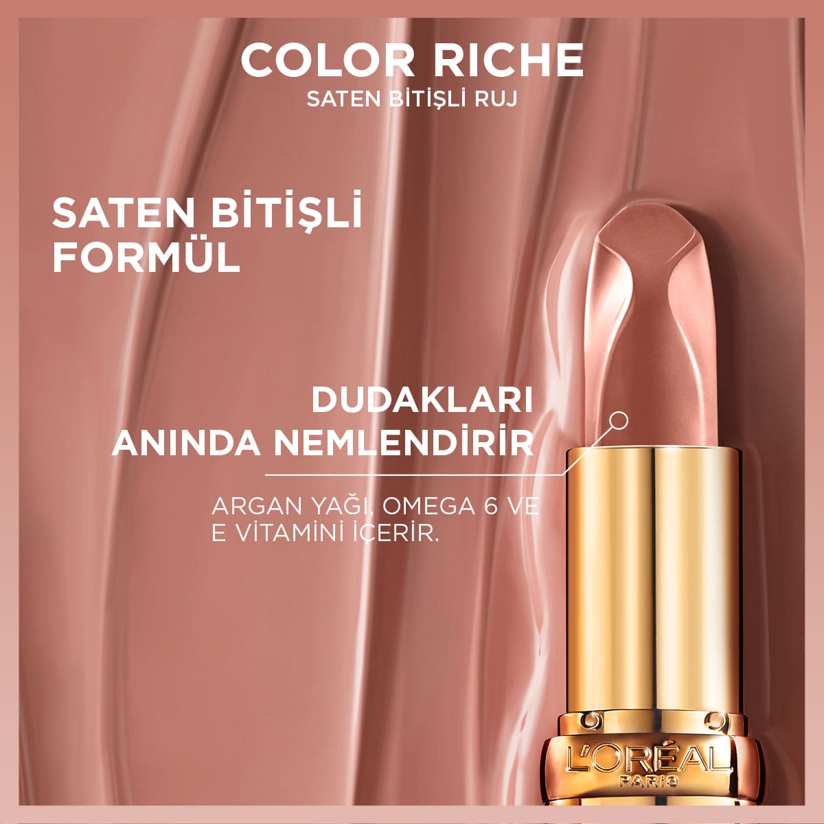 L'Oréal Paris Color Riche Saten Bitişli Ruj - 505 Nude Resilient