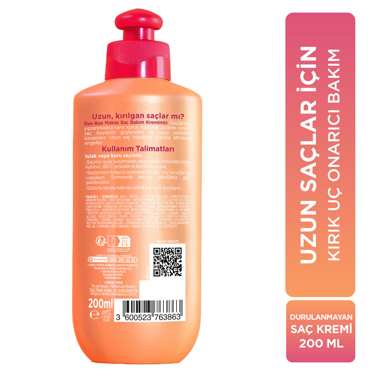 L'Oréal Paris Elseve Dream Long Bye-Bye Makas Saç Bakım Kremi 200 ml