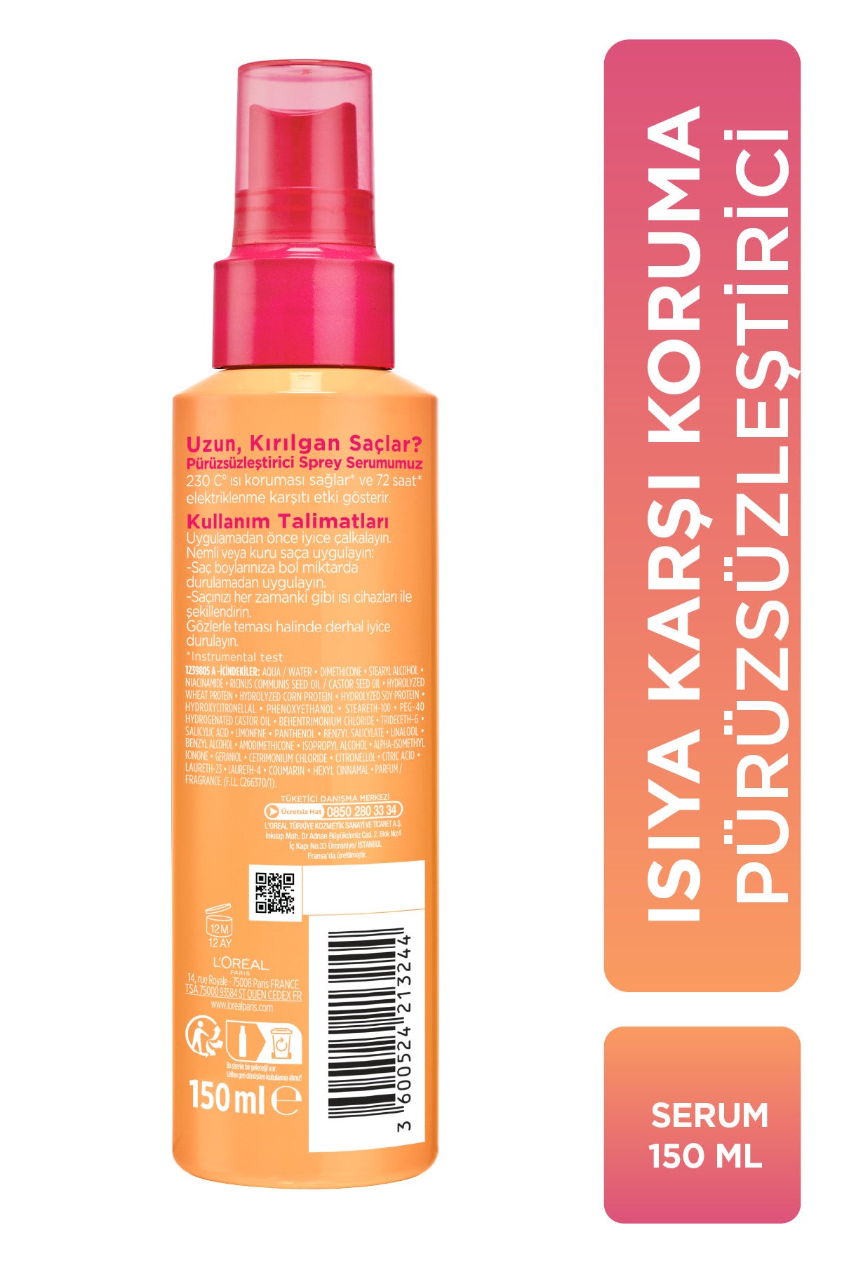 L'Oréal Paris Elseve Dream Long Isıya Karşı Koruyucu & Pürüzsüzleştirici Sprey Serum 150ml