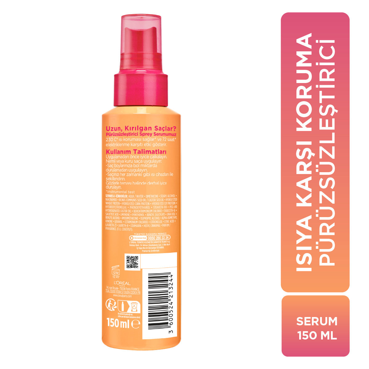 L'Oréal Paris Elseve Dream Long Isıya Karşı Koruyucu & Pürüzsüzleştirici Sprey Serum 150ml