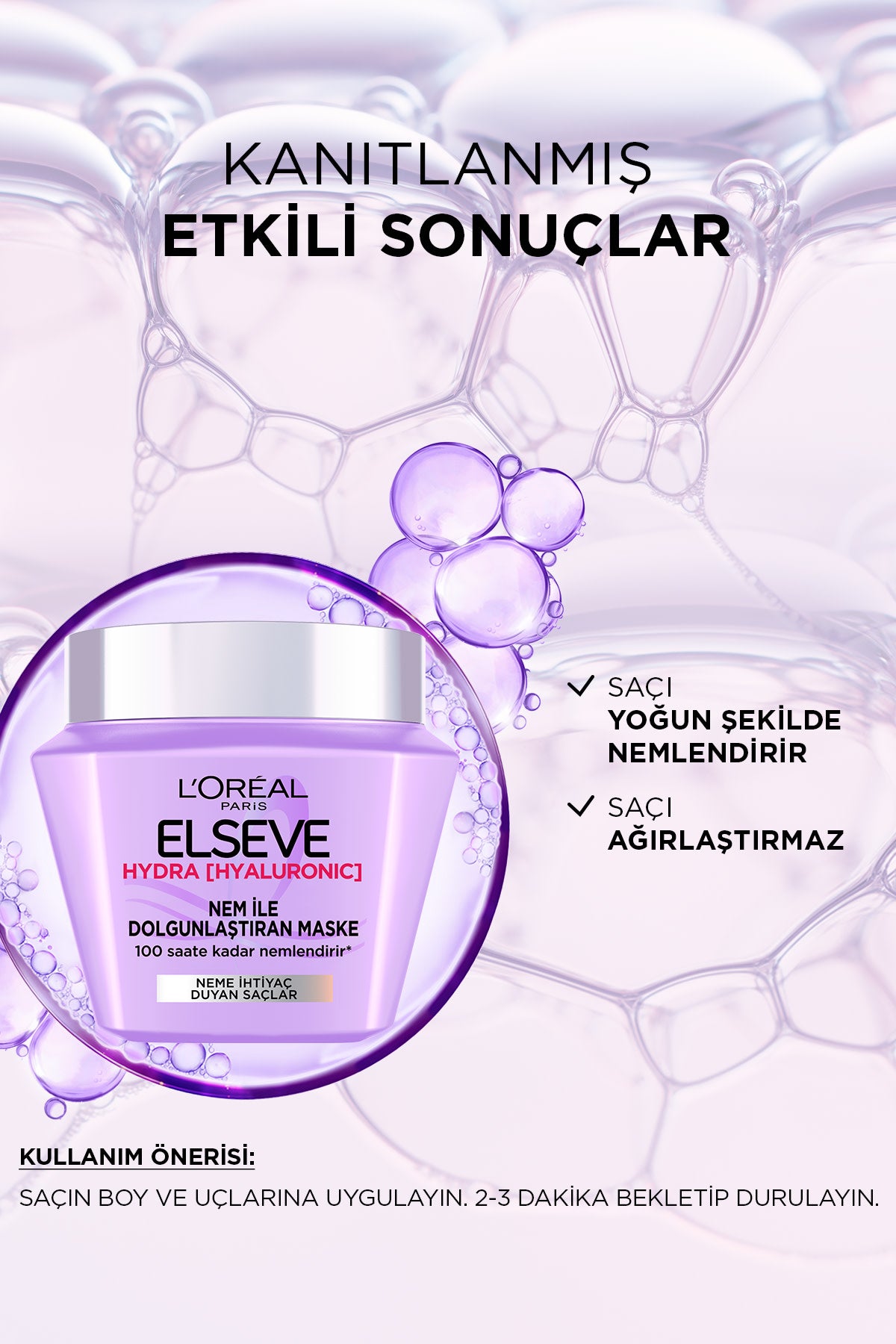 L'Oréal Paris Elseve Hydra [Hyaluronic] 72 Saat Nem ile Dolgunlaştıran Maske 300ml