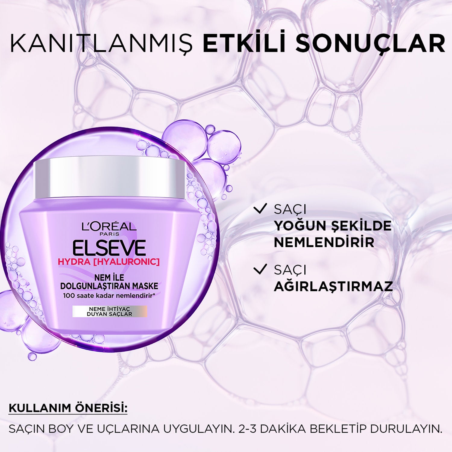 L'Oréal Paris Elseve Hydra [Hyaluronic] 72 Saat Nem ile Dolgunlaştıran Maske 300ml
