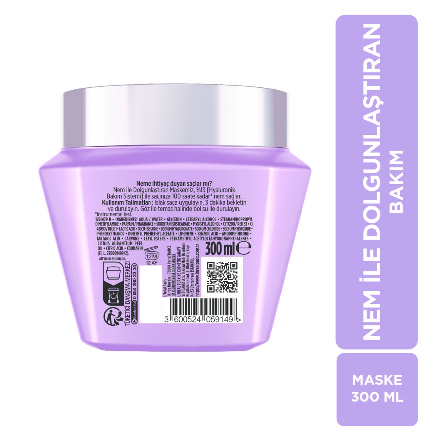 L'Oréal Paris Elseve Hydra [Hyaluronic] 72 Saat Nem ile Dolgunlaştıran Maske 300ml