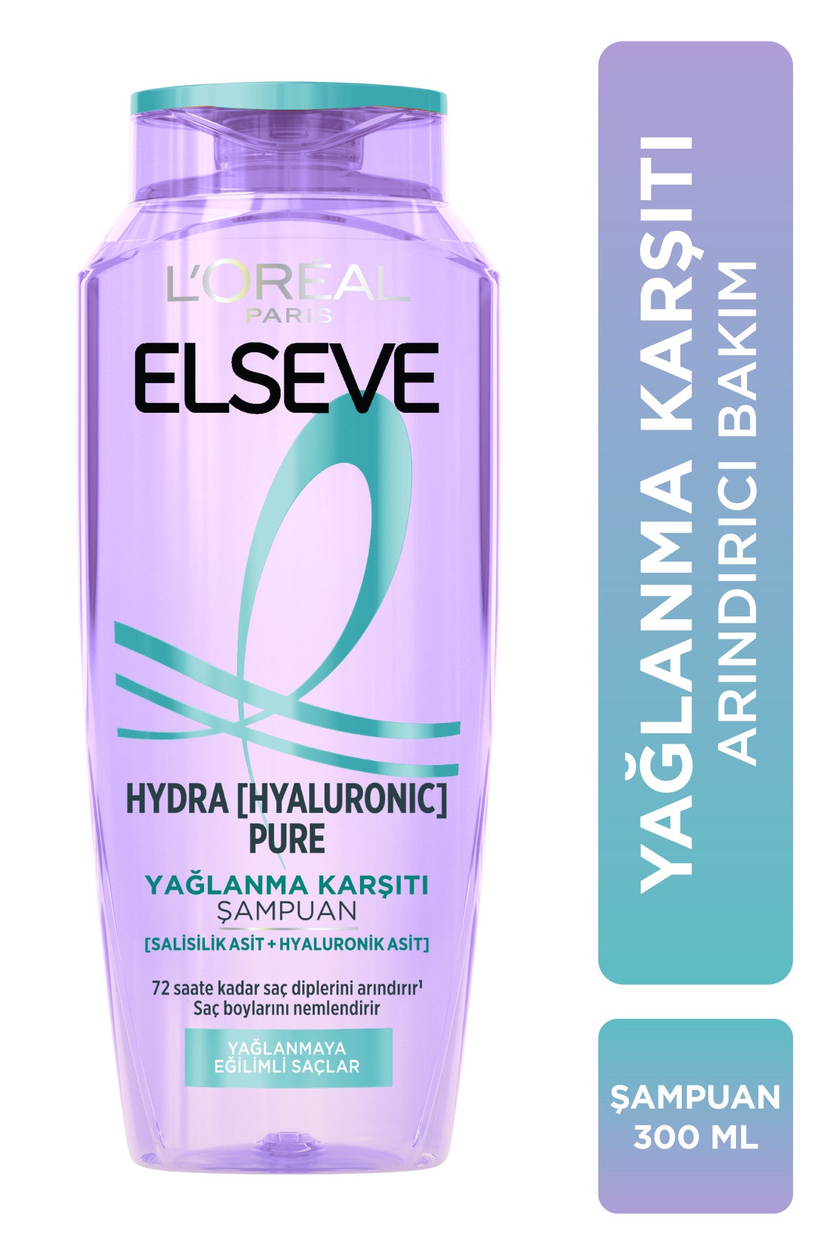 L'Oréal Paris Elseve Hydra [Hyaluronic] Pure Salisilik Asit İçeren Yağlanma Karşıtı Arındırıcı Şampuan 300ml