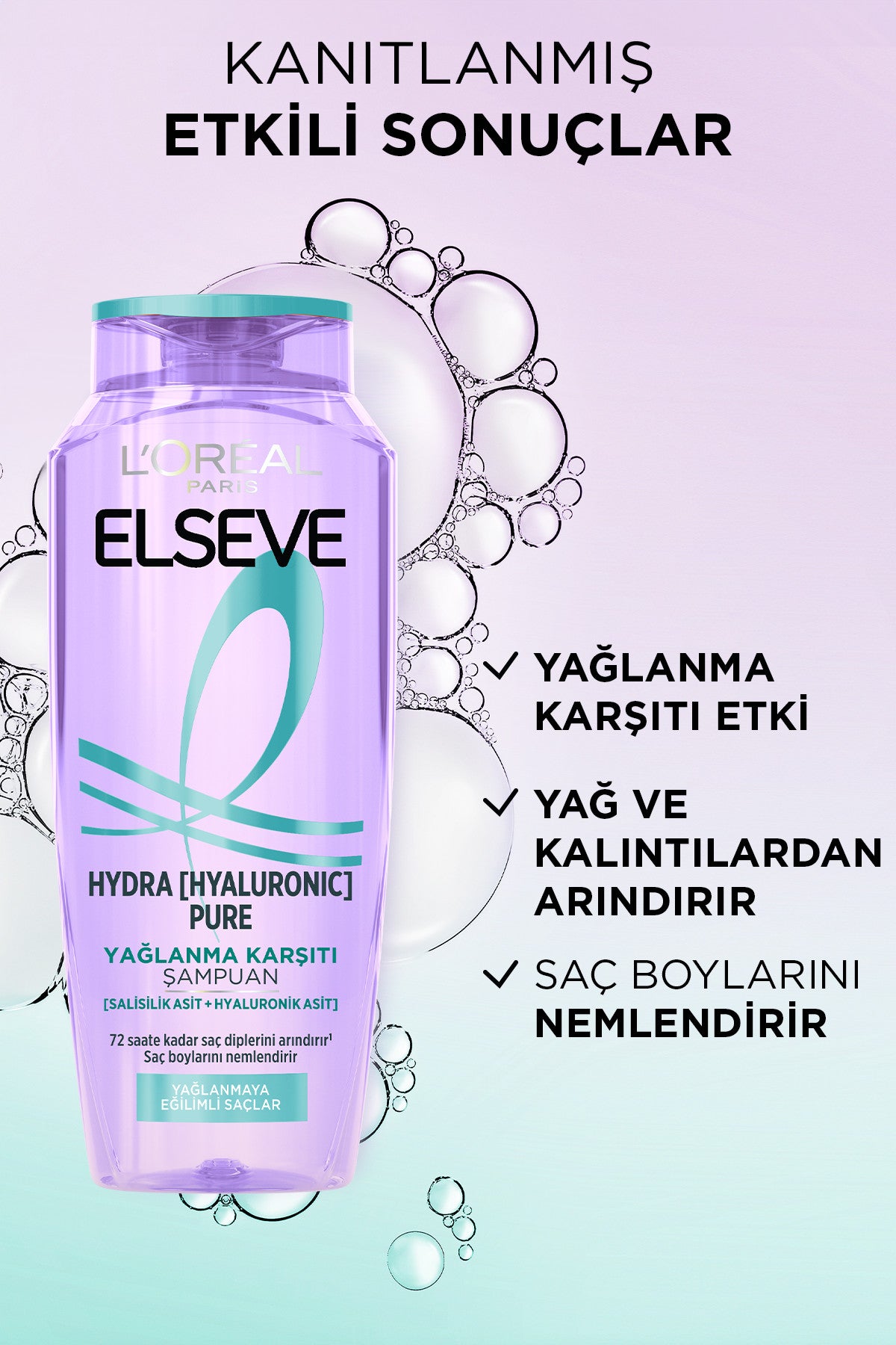 L'Oréal Paris Elseve Hydra [Hyaluronic] Pure Salisilik Asit İçeren Yağlanma Karşıtı Arındırıcı Şampuan 300ml