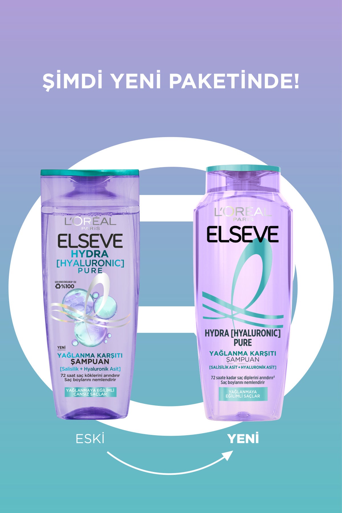 L'Oréal Paris Elseve Hydra [Hyaluronic] Pure Salisilik Asit İçeren Yağlanma Karşıtı Arındırıcı Şampuan 300ml
