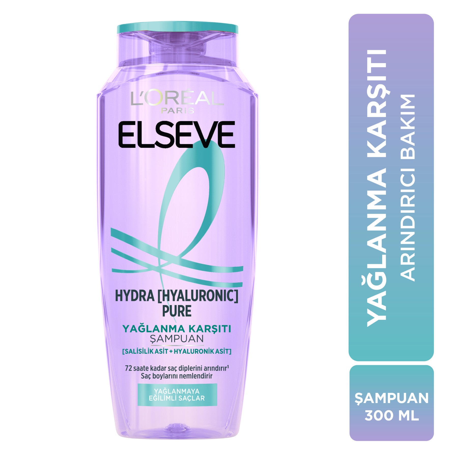 L'Oréal Paris Elseve Hydra [Hyaluronic] Pure Salisilik Asit İçeren Yağlanma Karşıtı Arındırıcı Şampuan 300ml