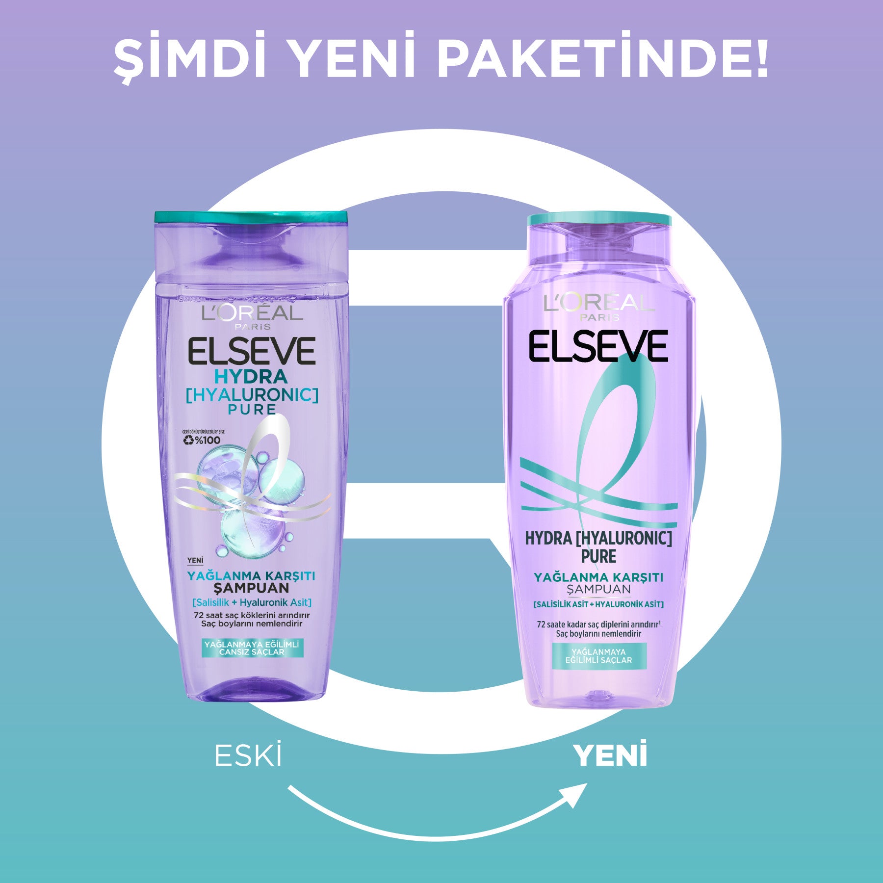 L'Oréal Paris Elseve Hydra [Hyaluronic] Pure Salisilik Asit İçeren Yağlanma Karşıtı Arındırıcı Şampuan 300ml