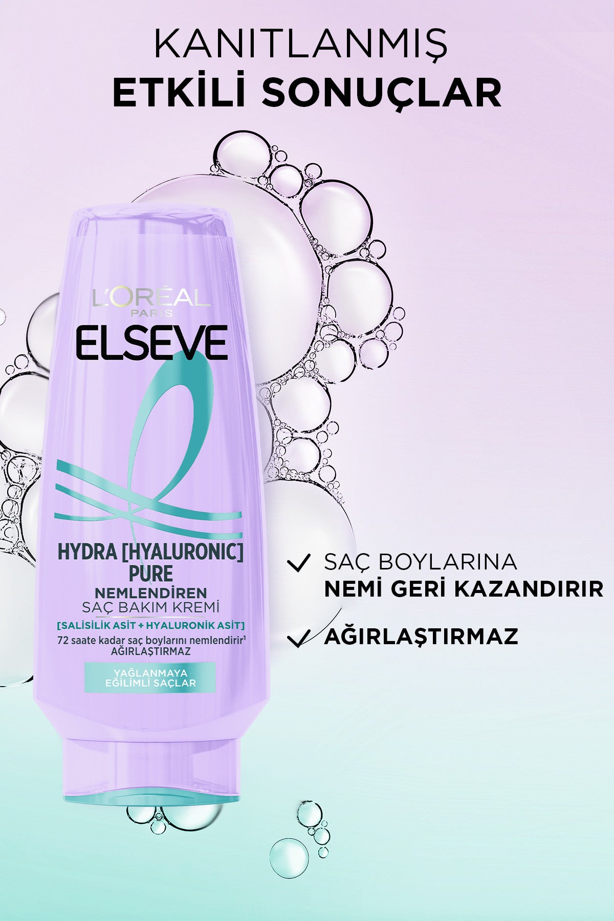 L'Oréal Paris Elseve Hydra [Hyaluronic] Pure Salisilik Asit içeren Yağlanma Karşıtı Nemlendirici Saç Kremi 250ml