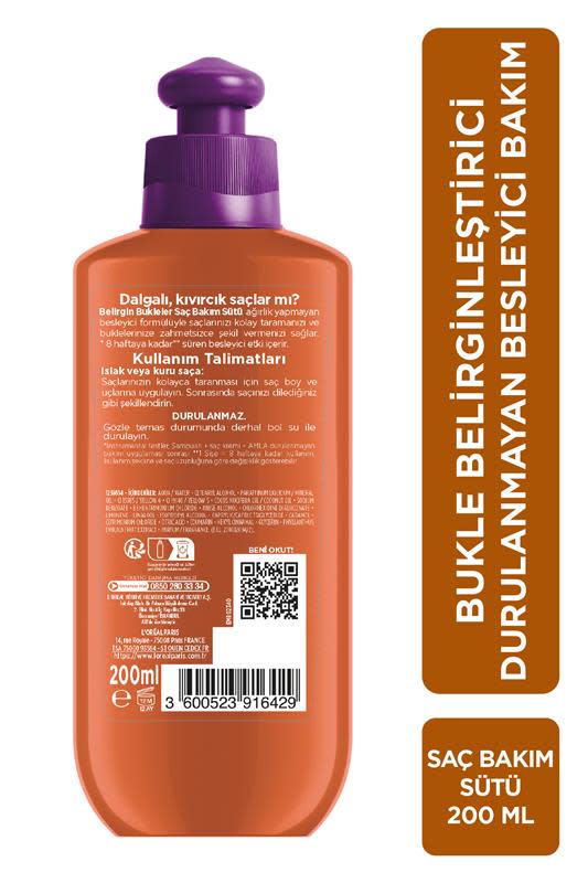 L'Oréal Paris Elseve Mucizevi Amla Yağı Bukle Belirginleştirici Saç Bakım Kremi 200ml