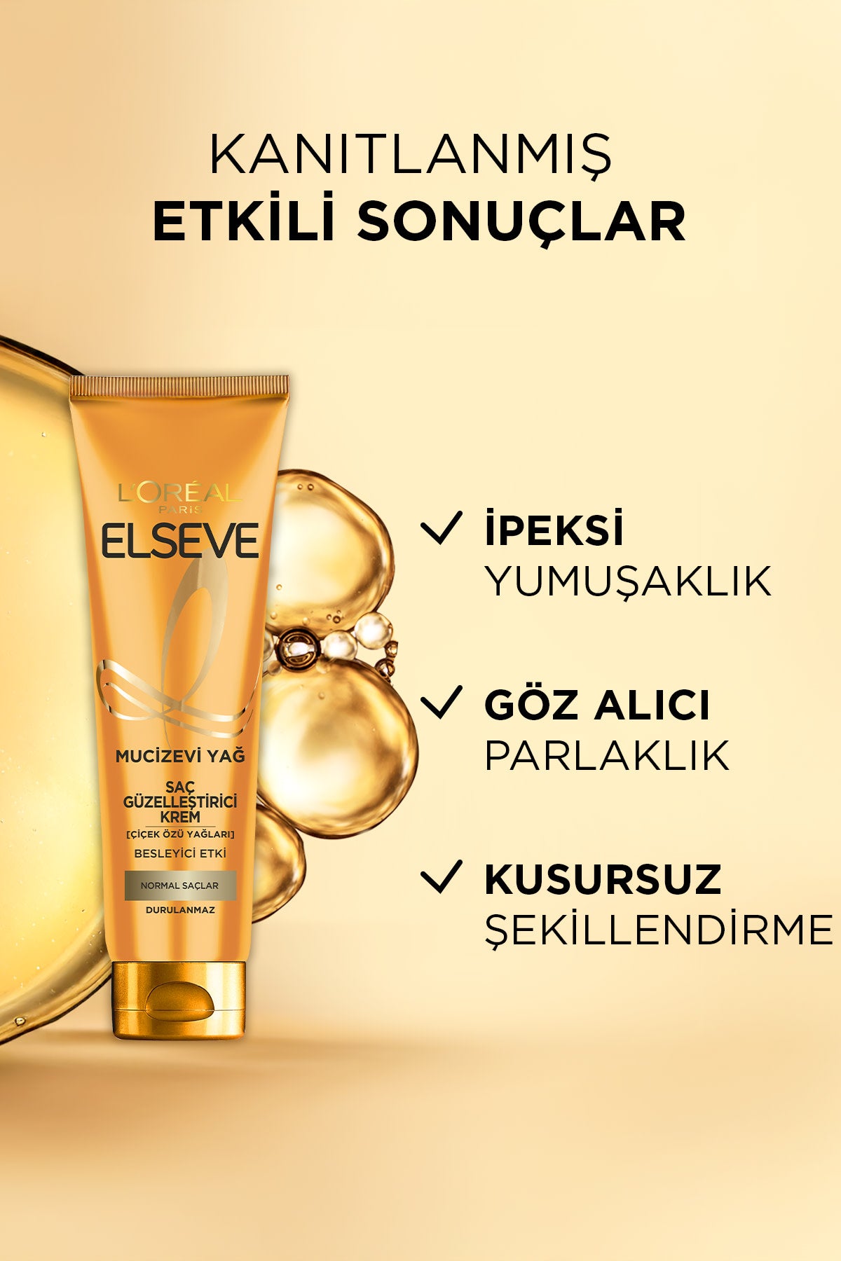 L'Oréal Paris Elseve Mucizevi Yağ Saç Güzelleştirici Krem Her Saç Tipi İçin 150ml