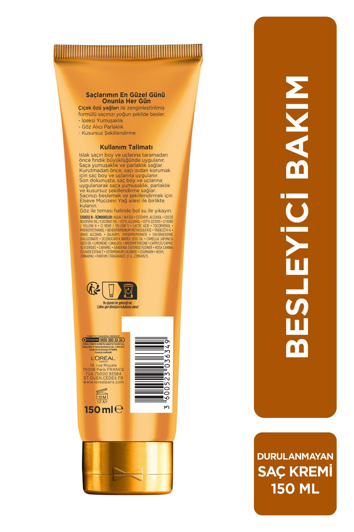 L'Oréal Paris Elseve Mucizevi Yağ Saç Güzelleştirici Krem Her Saç Tipi İçin 150ml