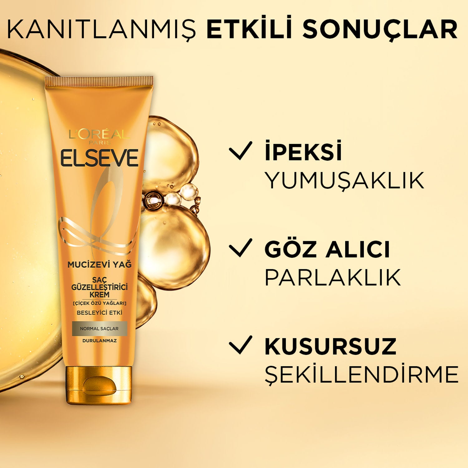 L'Oréal Paris Elseve Mucizevi Yağ Saç Güzelleştirici Krem Her Saç Tipi İçin 150ml