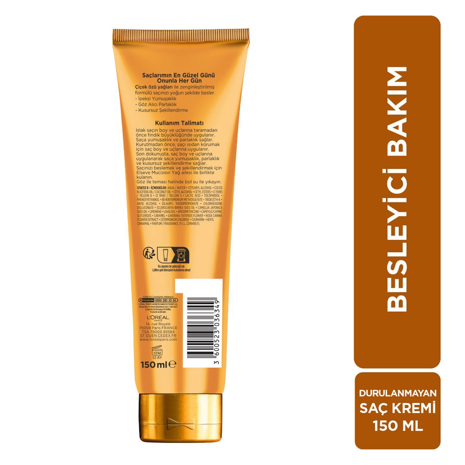 L'Oréal Paris Elseve Mucizevi Yağ Saç Güzelleştirici Krem Her Saç Tipi İçin 150ml