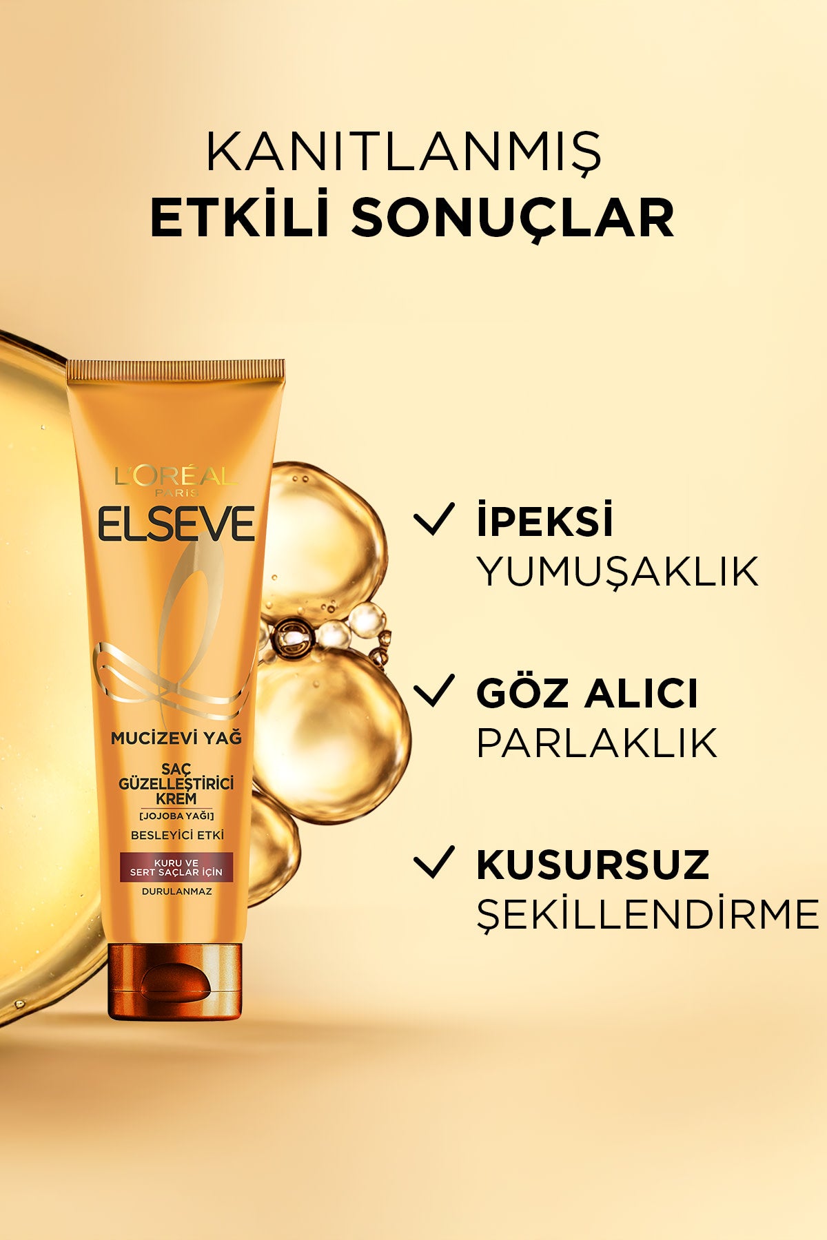 L'Oréal Paris Elseve Mucizevi Yağ Saç Güzelleştirici Krem Kuru ve Sert Saçlar İçin 150ml