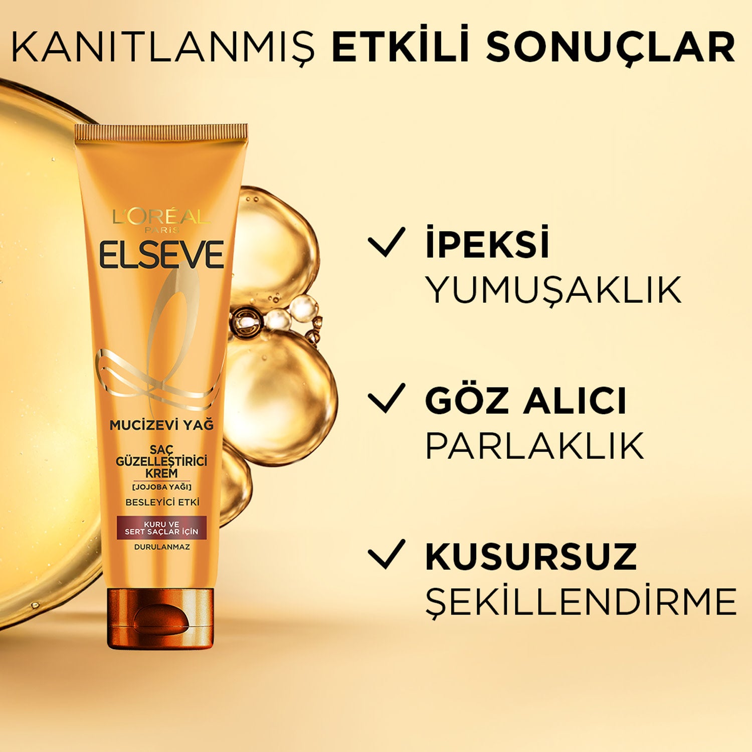 L'Oréal Paris Elseve Mucizevi Yağ Saç Güzelleştirici Krem Kuru ve Sert Saçlar İçin 150ml