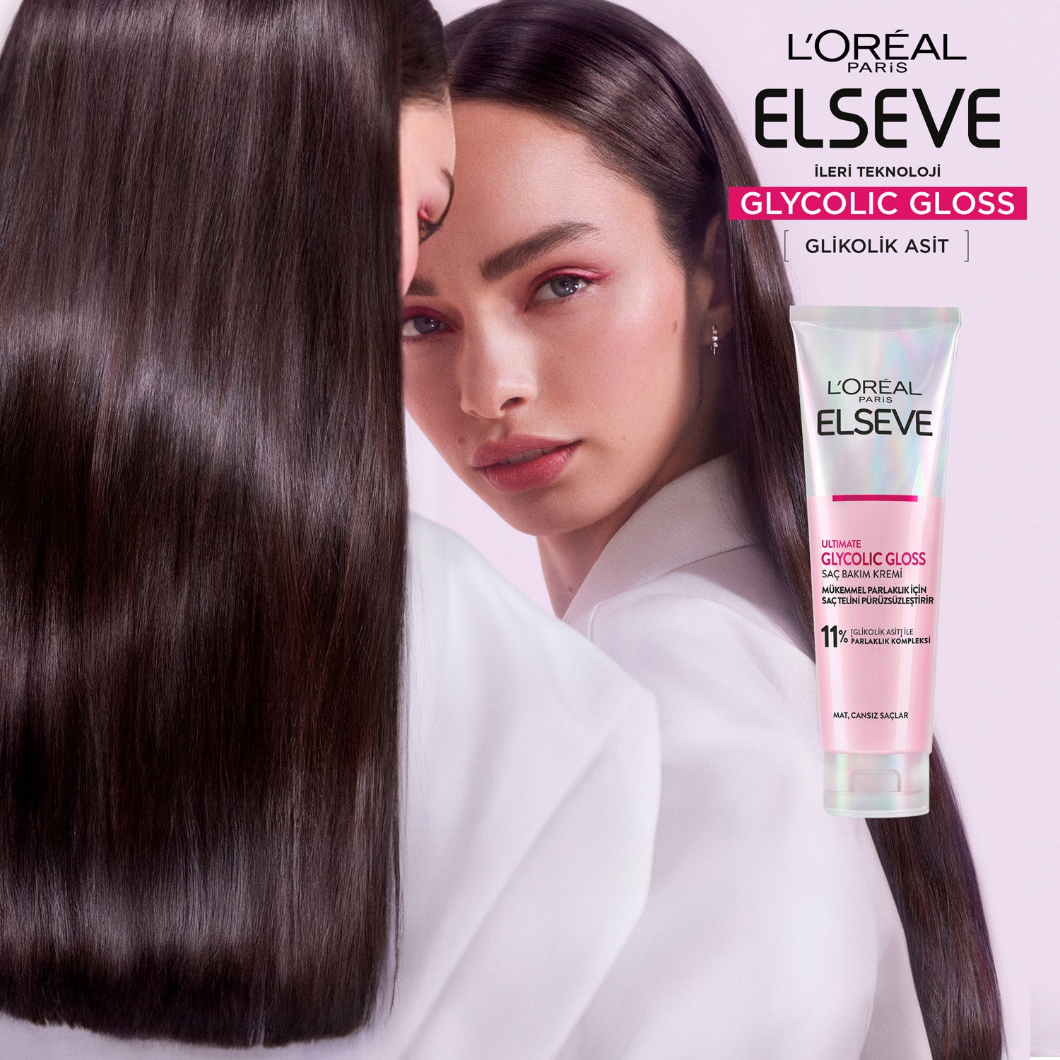 L'Oréal Paris Elseve Ultimate Glycolic Gloss Mükemmel Parlaklık için Pürüzsüzleştirici Sülfatsız Saç Kremi 150ml