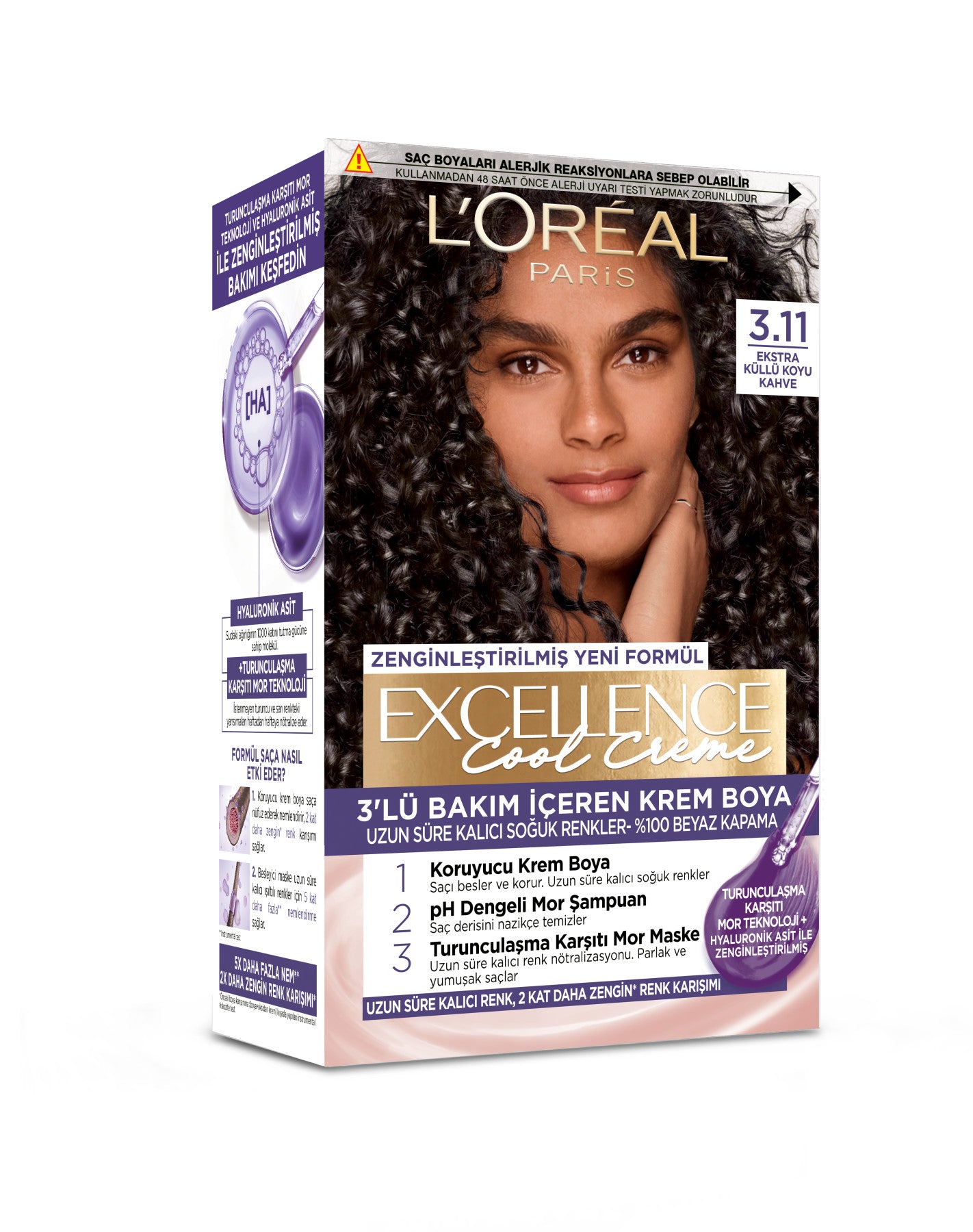 L’Oréal Paris Excellence Cool Creme 3.11 Ekstra Küllü Koyu Kahve Saç Boyası