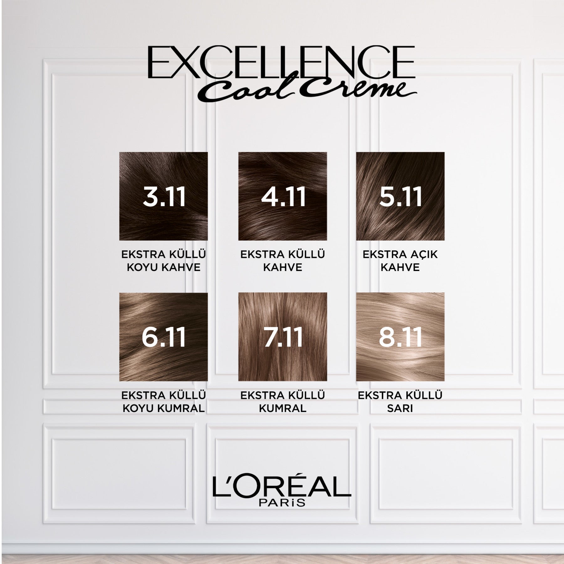 L’Oréal Paris Excellence Cool Creme 4.11 Ekstra Küllü Kahve Saç Boyası