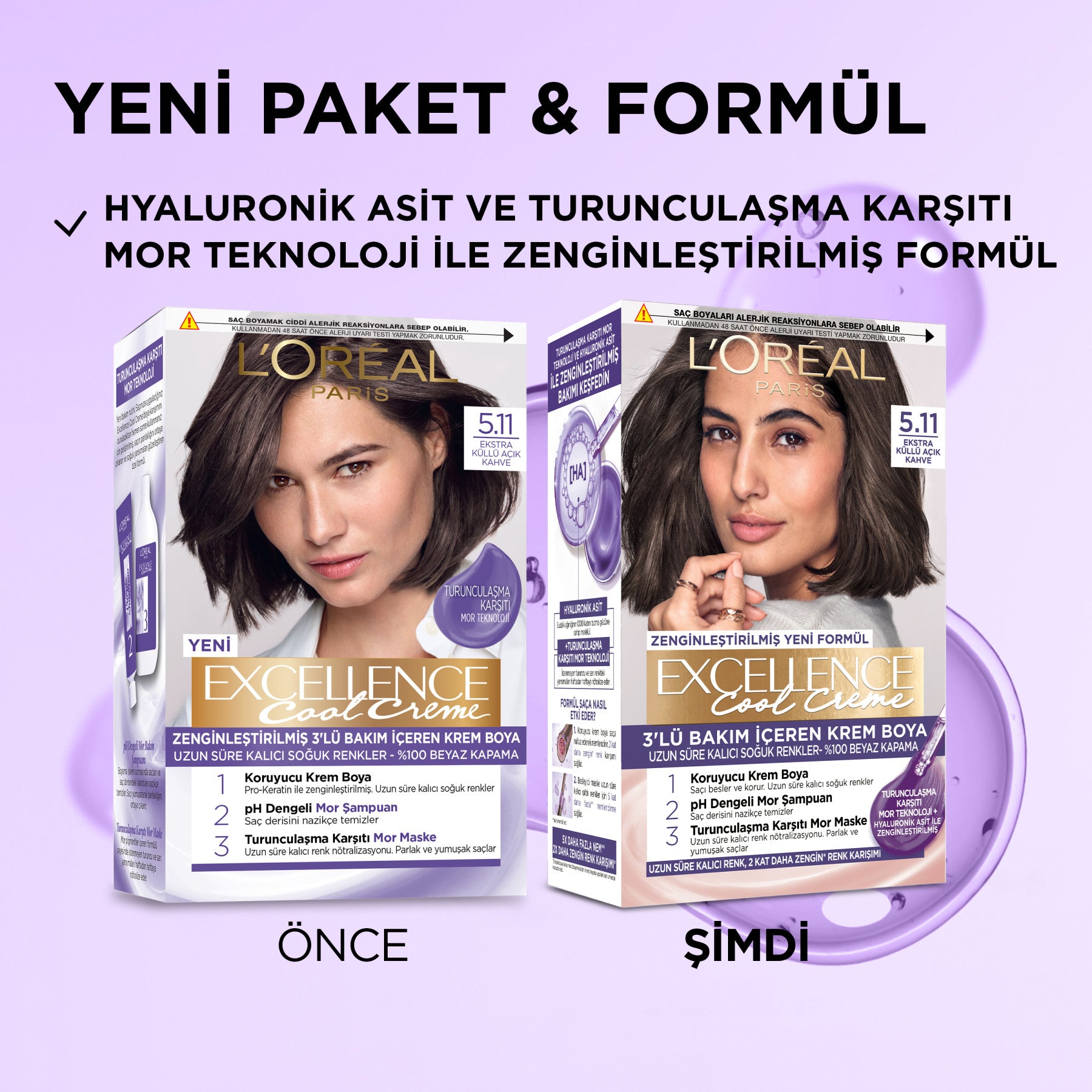 L’Oréal Paris Excellence Cool Creme 5.11 Ekstra Küllü Açık Kahve Saç Boyası