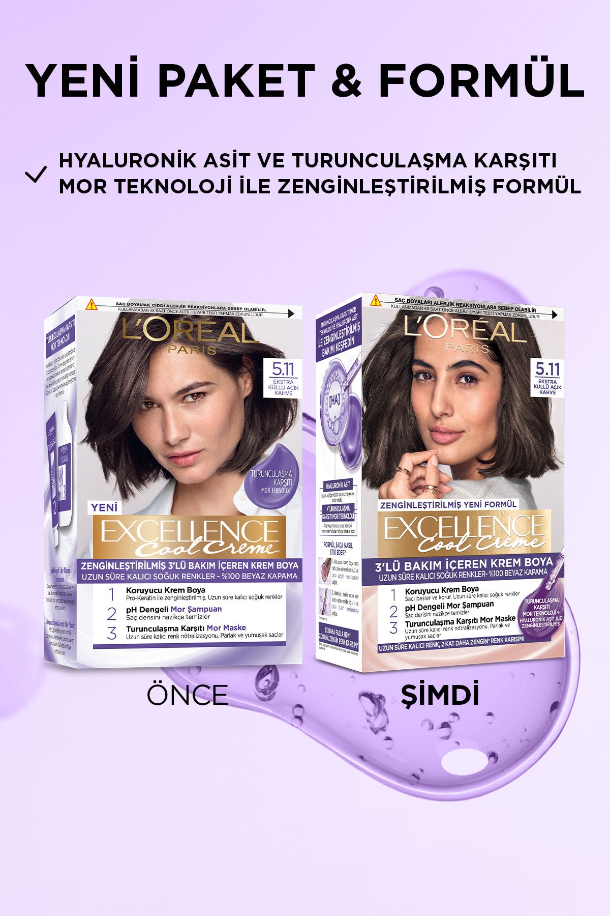 L’Oréal Paris Excellence Cool Creme 5.11 Ekstra Küllü Açık Kahve Saç Boyası