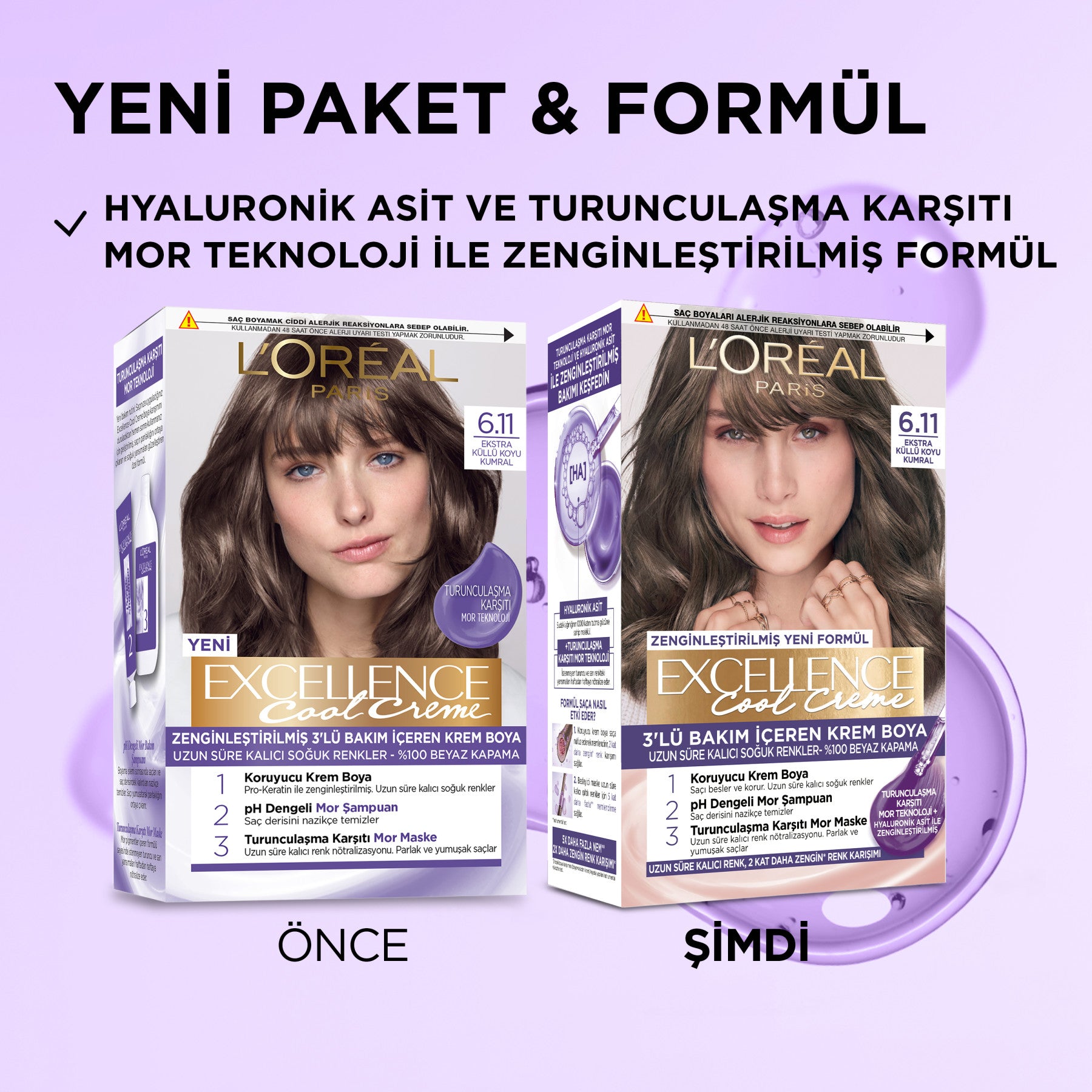L’Oréal Paris Excellence Cool Creme 6.11 Ekstra Küllü Koyu Kumral Saç Boyası