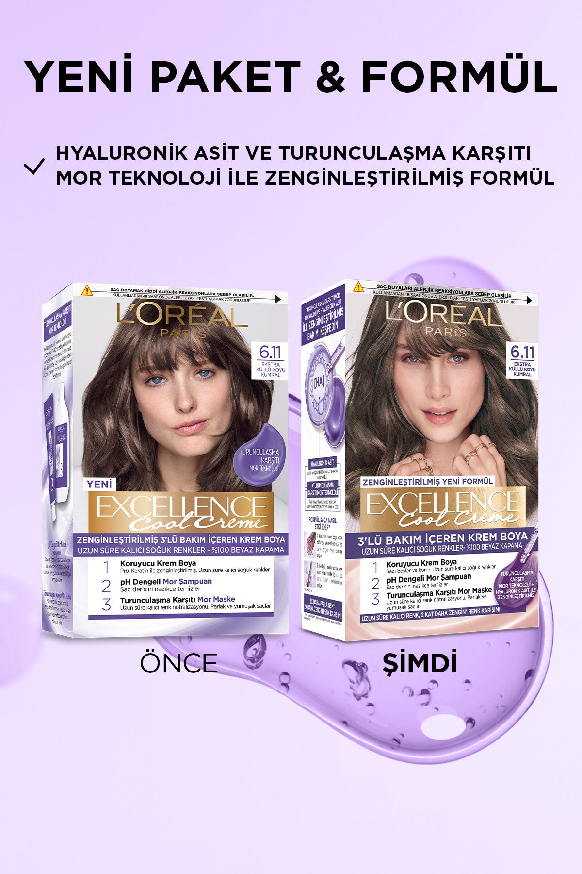 L’Oréal Paris Excellence Cool Creme 6.11 Ekstra Küllü Koyu Kumral Saç Boyası