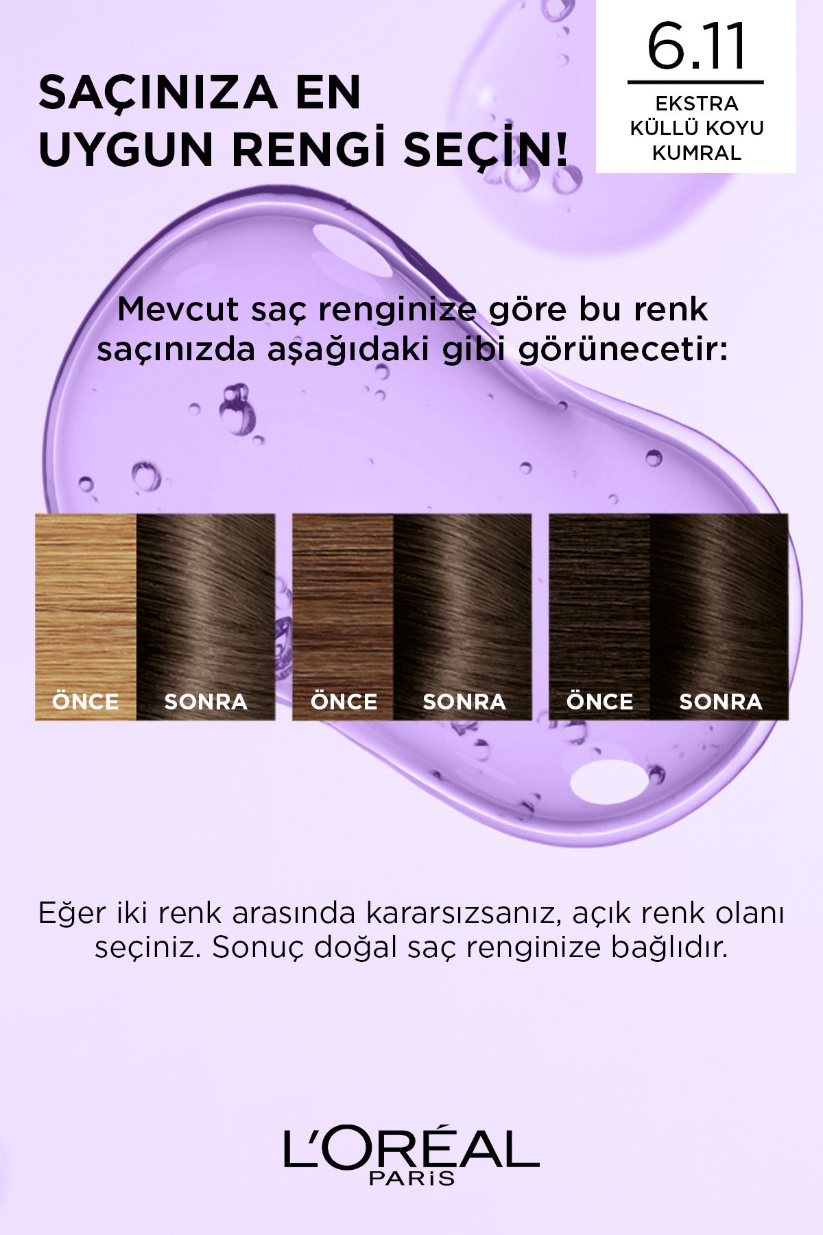L’Oréal Paris Excellence Cool Creme 6.11 Ekstra Küllü Koyu Kumral Saç Boyası