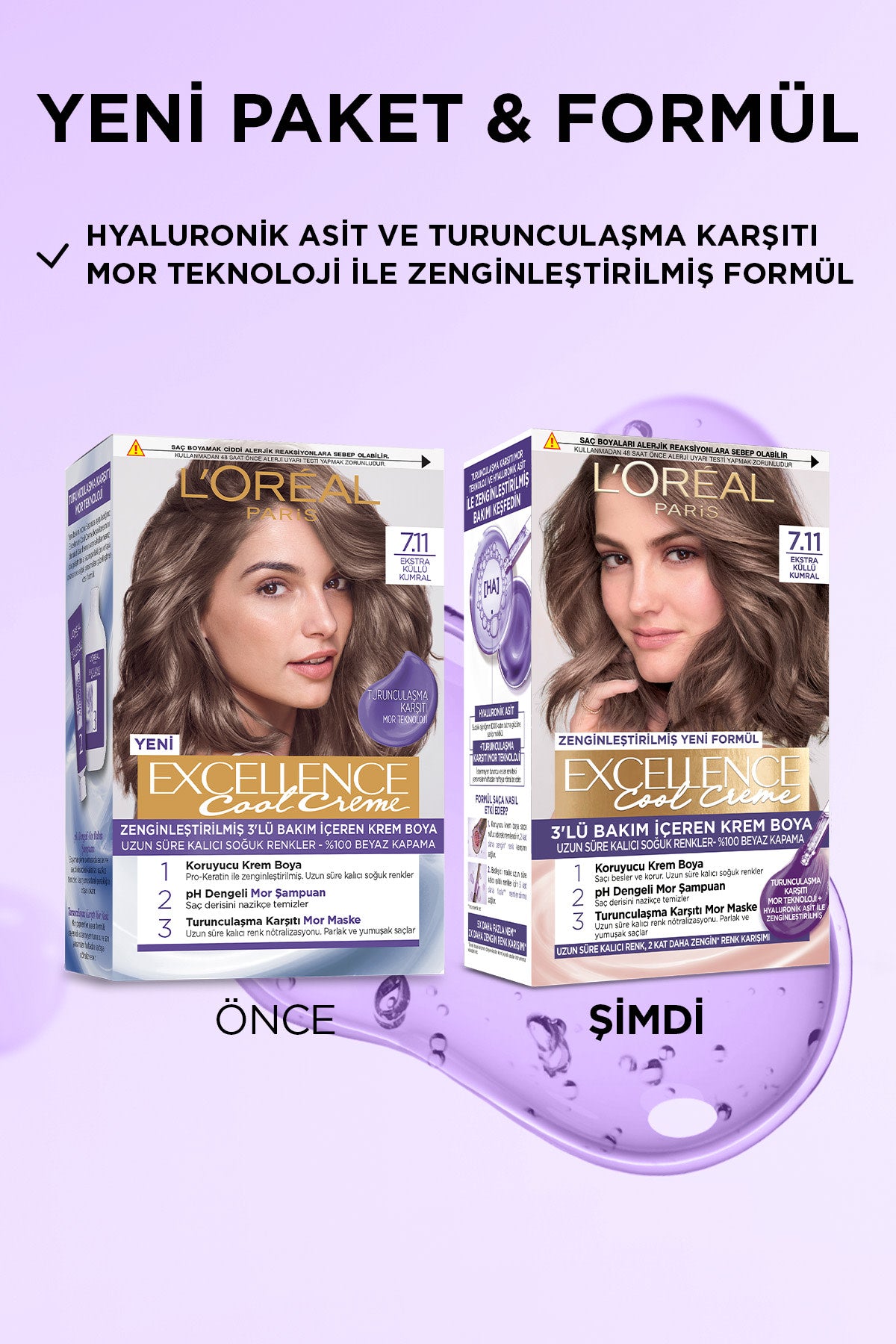 L’Oréal Paris Excellence Cool Creme 7.11 Ekstra Küllü Kumral Saç Boyası