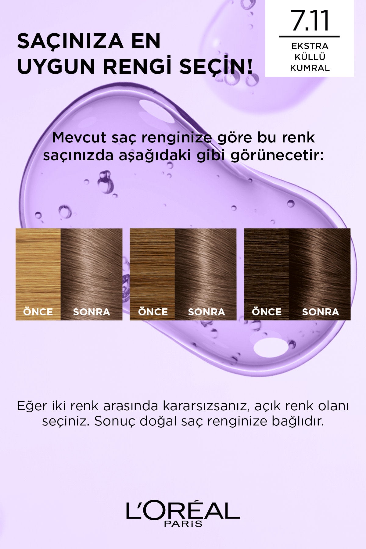 L’Oréal Paris Excellence Cool Creme 7.11 Ekstra Küllü Kumral Saç Boyası