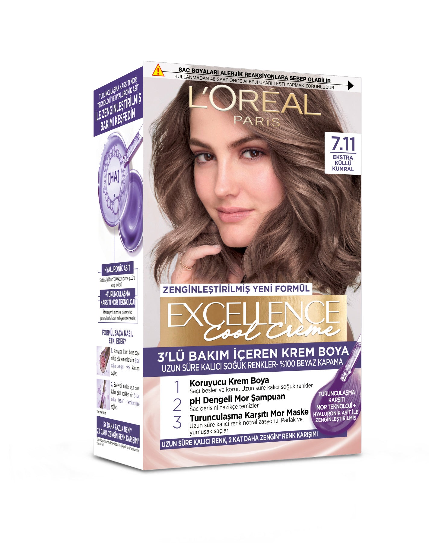 L’Oréal Paris Excellence Cool Creme 7.11 Ekstra Küllü Kumral Saç Boyası