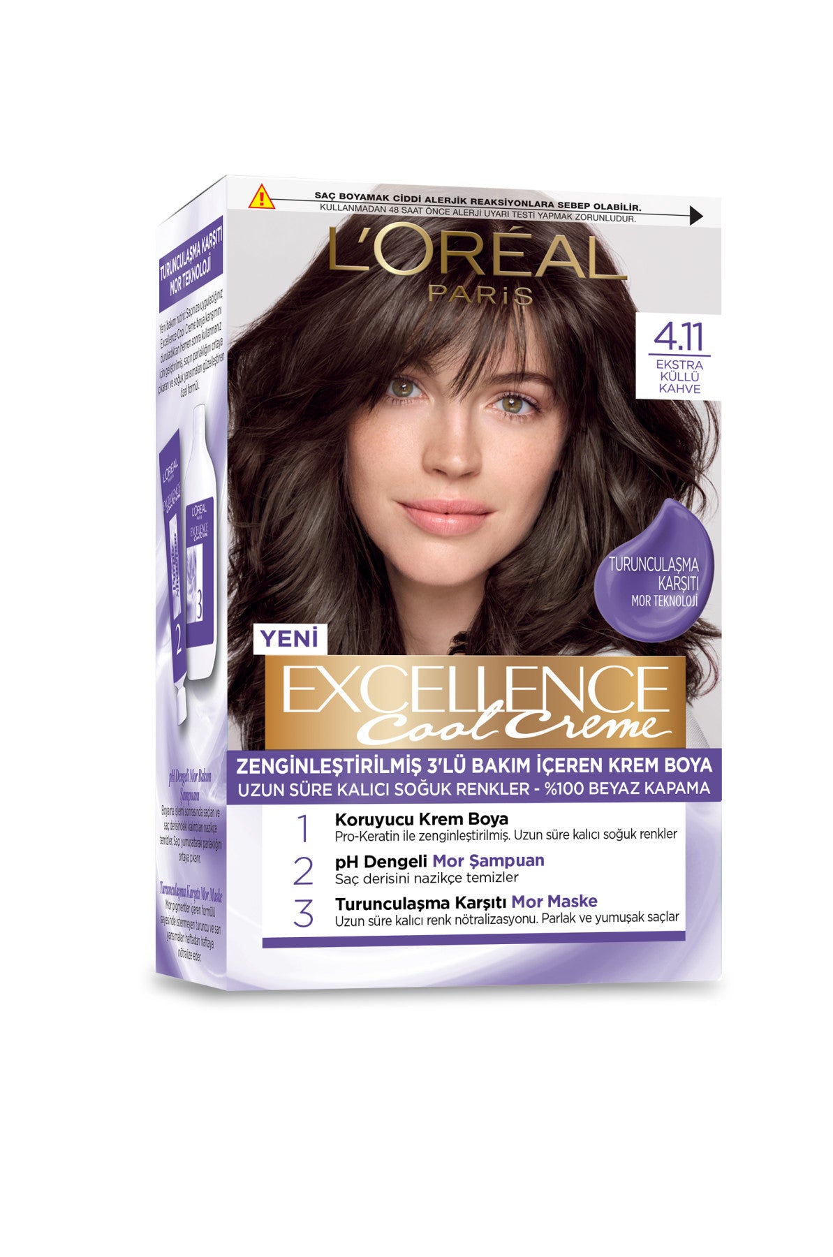 L’Oréal Paris Excellence Cool Creme Saç Boyası – 4.11 Ekstra Küllü Kahve