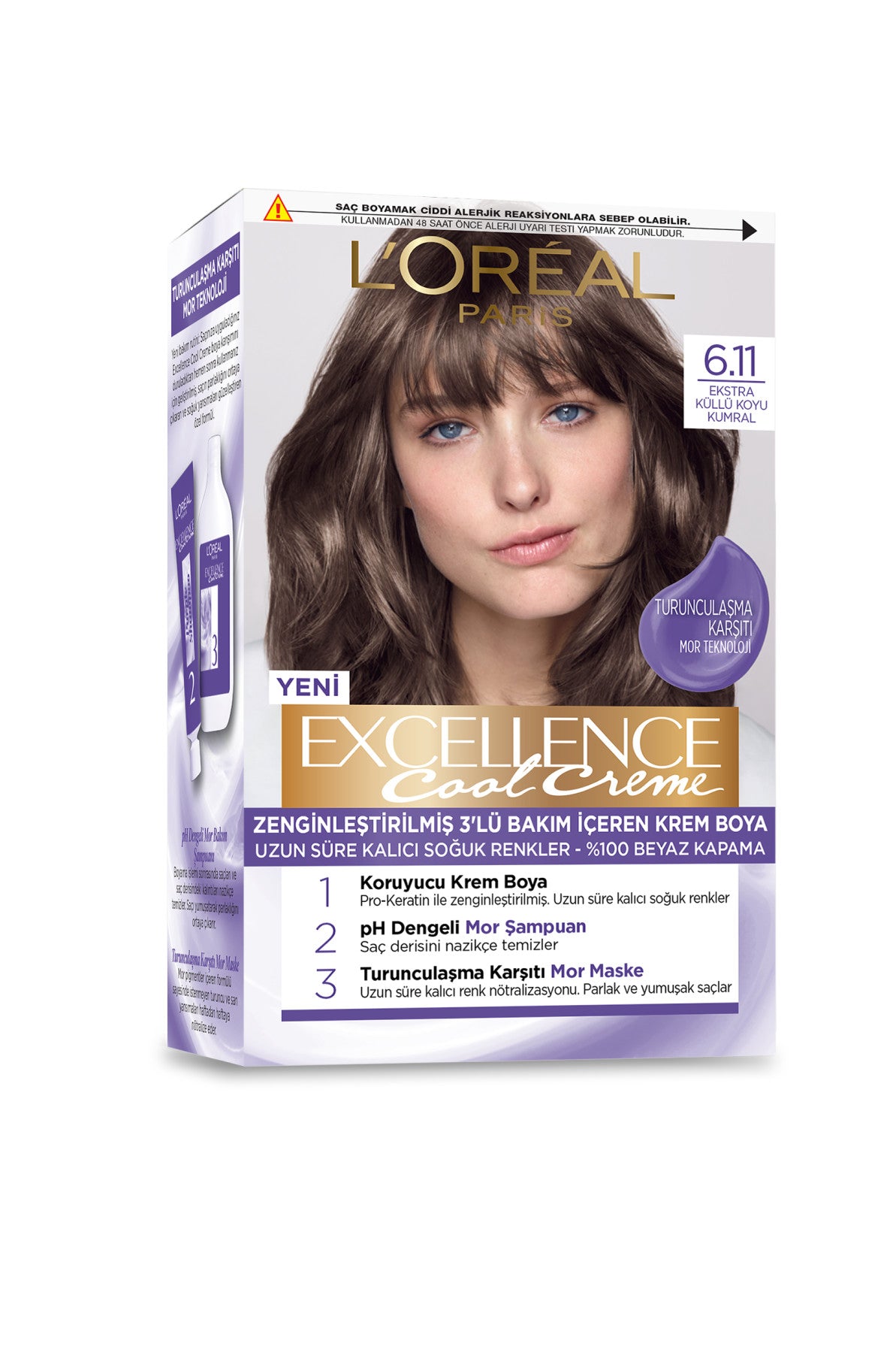L’Oréal Paris Excellence Cool Creme Saç Boyası – 6.11 Ekstra Küllü Koyu Kumral