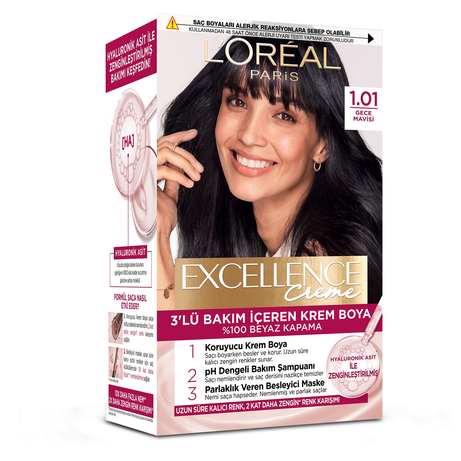 L’Oréal Paris Excellence Creme 1.01 Derin Geve Mavisi Saç Boyası