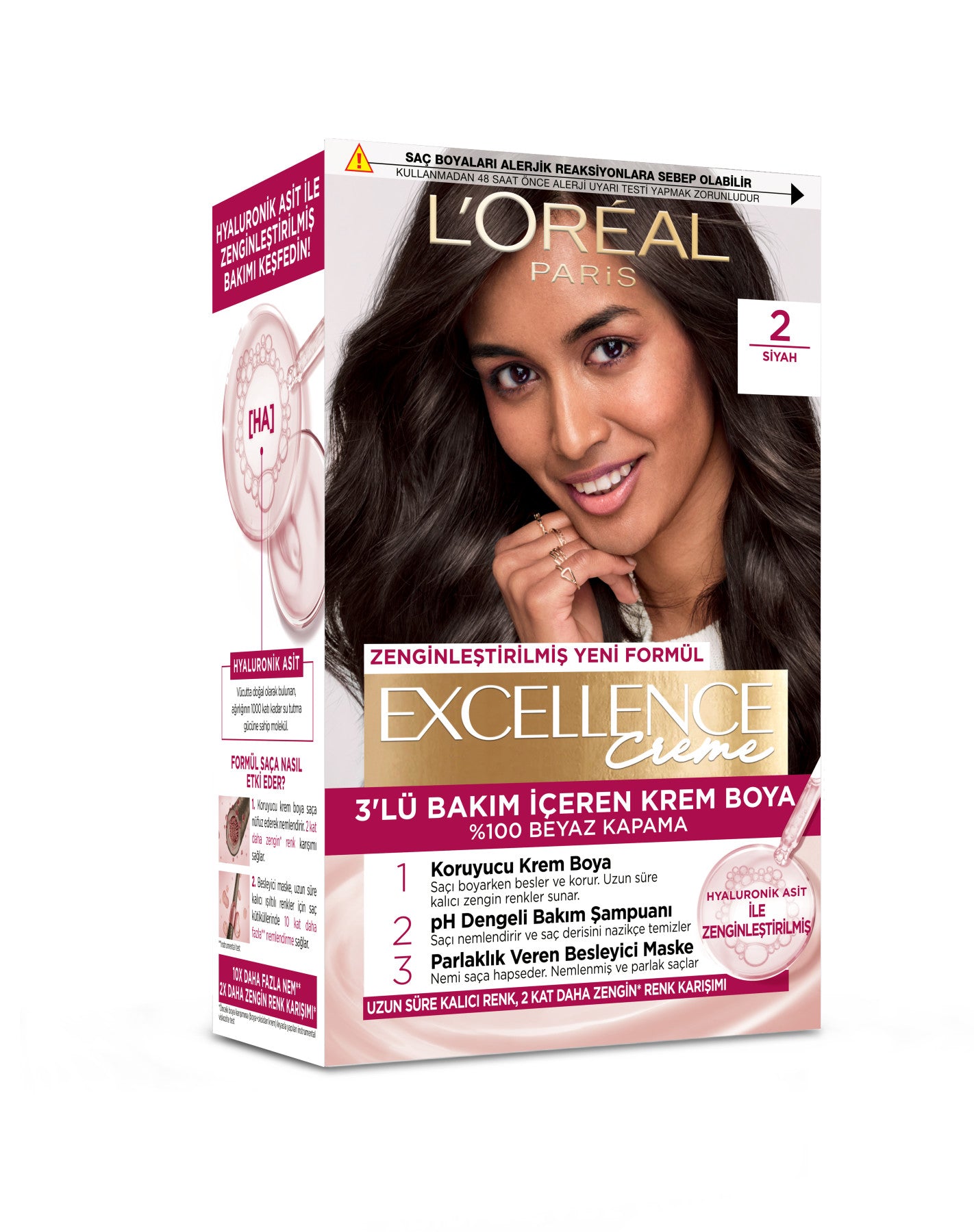 L’Oréal Paris Excellence Creme 2 Siyah Saç Boyası