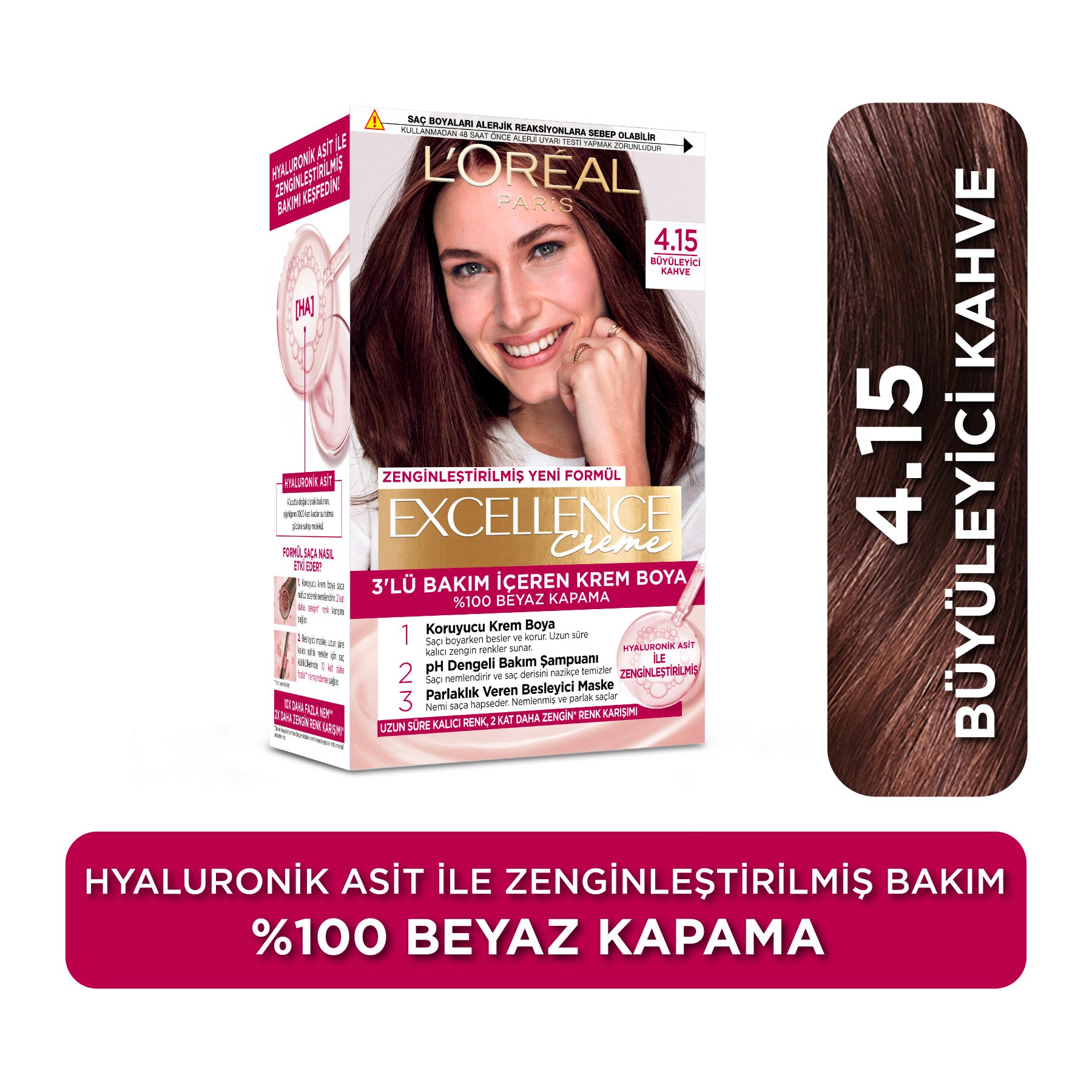 L’Oréal Paris Excellence Creme 4.15 Büyüleyici Kahve Saç Boyası