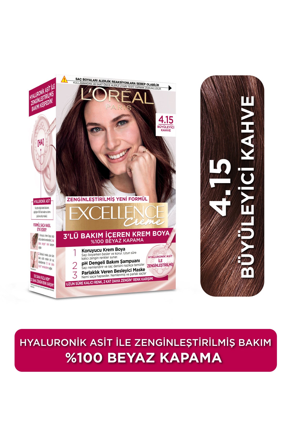 L’Oréal Paris Excellence Creme 4.15 Büyüleyici Kahve Saç Boyası